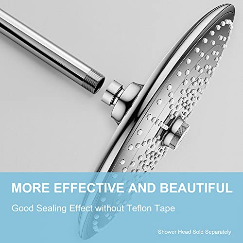Offo Shower Arm With Flange 16 Inches Ceiling Mount Replacement Rain Shower Head Straight Arm Ceiling-Mounted For Fixed Shower Head & High Pressure Rain Chrome #TOP1