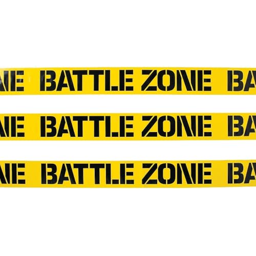Ruban adhésif d'avertissement Battle Zone 6 m de ruban de signalisation jaune et noir