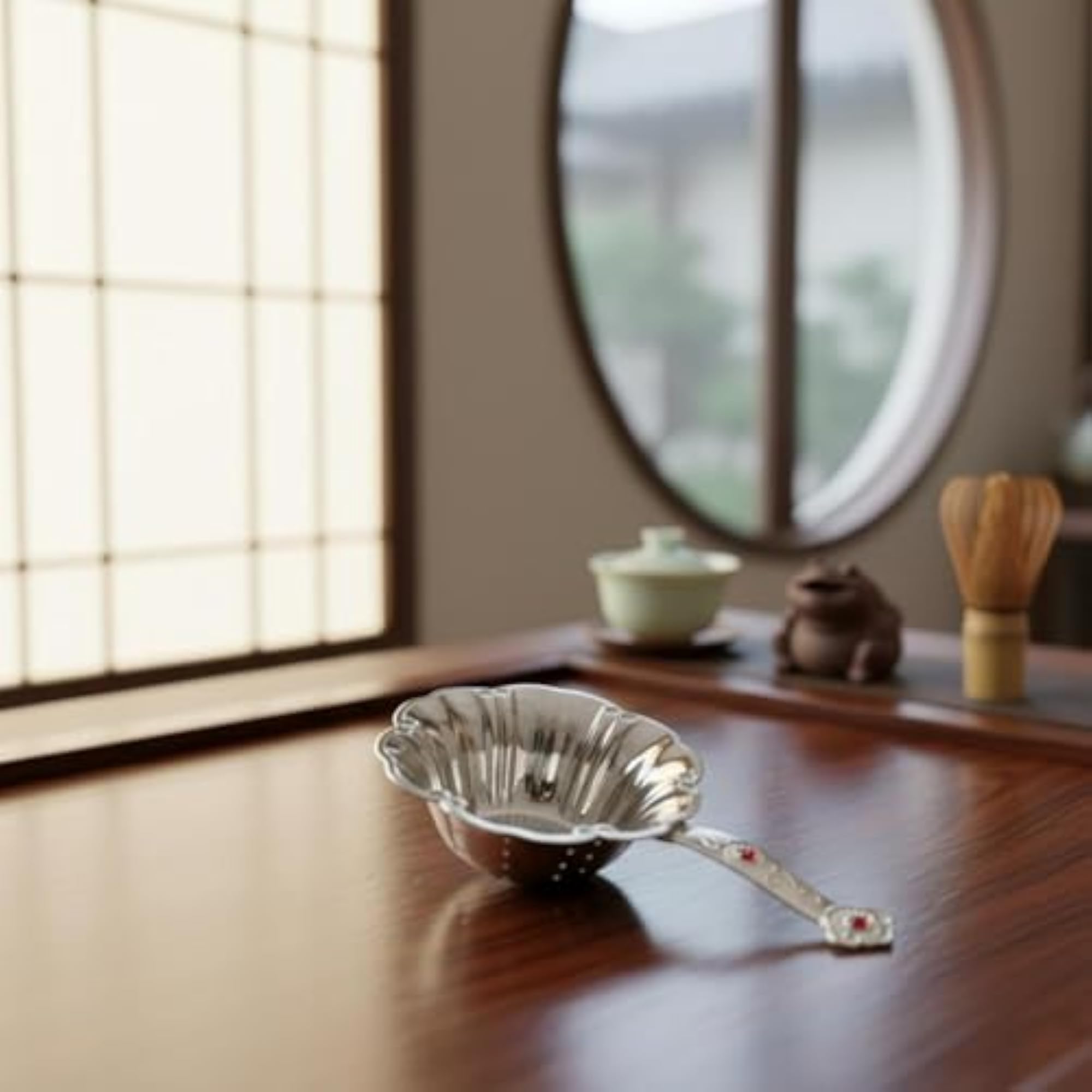 Decorative Pattern Alloy Tea Sieve Strainer for Gongfu Tea