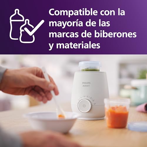 Miniatura 6 de Philips Avent Premium Calientabiberones rápido- Control de temperatura inteligente, calienta uniformemente sin puntos calientes, sistema al baño maría de calidad hospitalaria, SCF358/00