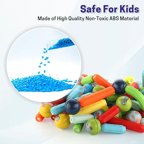 Image of Chanak 36 PCS Magnetic Sticks Building Blocks for Kids & Toddlers - Magnet Stick with Balls, Educational STEM Learning Safe Magnet Stick Construction - Montessori Magnetic Toy for Boys & Girls Age 3+