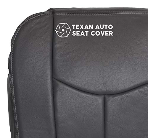 Replacement Leather Seat Cover For 2004 GMC Sierra 2500/2500HD Driver Bottom - Dark Gray