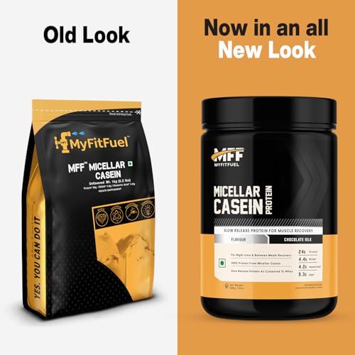 Image of MyFitFuel Micellar Casein Protein Powder | 500 gm, 15 Servings (Unflavoured) | Slow Release Protein