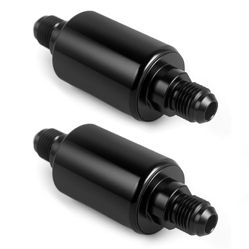 CNRAQR 6AN Fuel Filters 178 Micron Removable Black Anodized Aluminum 2PCS