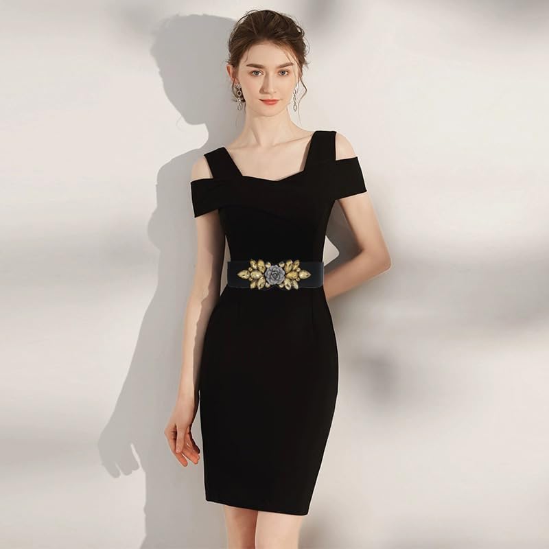 COTIM COYIN Women's Rhinestone Stretchy Wide Elastic Belt, Fashion Waist Accessory for Dresses4