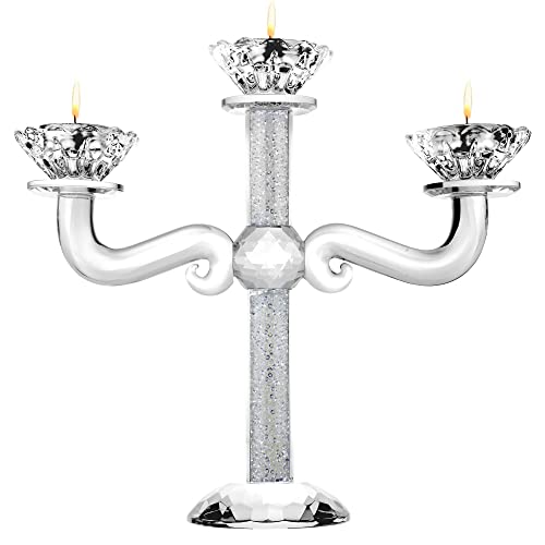 Crystal Candelabra Candle Holders for Candlesticks - Crystal 9.8