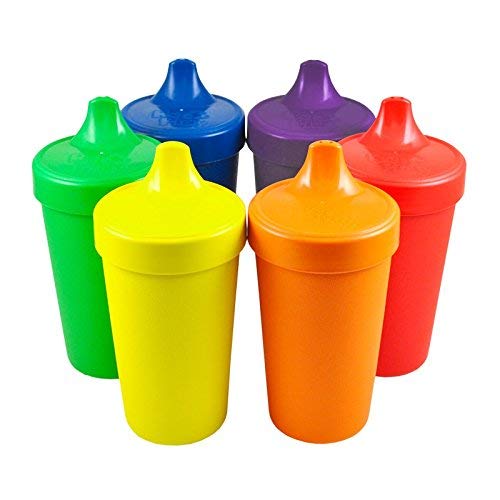 Re Play Made In The Usa, Set Of 6 No Spill Sippy Cups - Yellow, Kelly Green, Navy, Amethyst, Red, Orange (Crayonbox) #TOP25