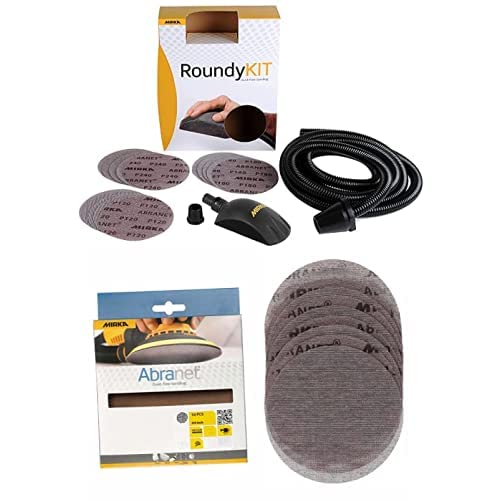 Mirka Roundy DustFree Hand Sanding Block Kit Set for use with 6" Sandpaper Disc/Hook and Loop