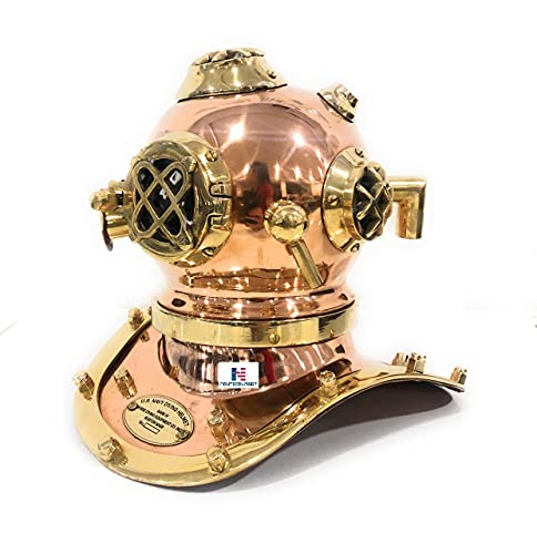 Copper Brass Divers Diving Helmet Miniature US Navy Helmet - Office Desk Decor/Shelf Decor