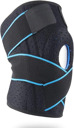 Minnhua Genouillère Genouillère Rotulienne et Ligamentaire Genouillère Élastique Réglable Genouillère avec Stabilisateurs Latéraux Respirant