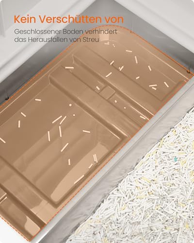 Feandrea Katzentoilette, mit Deckel, ausziehbares Tablett, weniger Spuren – Ansicht 4