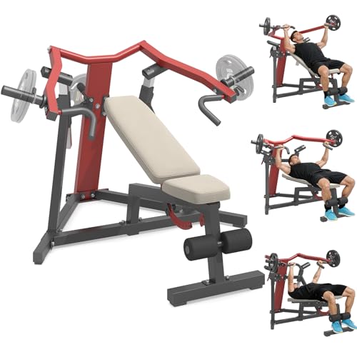 3-in-1 Adjustable Chest Press Machine Weight Bench Press Workout Machine for Home Gym Incline Decline Flat Bench Press Heavy Duty Steel Frame Upper Body Workout Home Gym Equipment