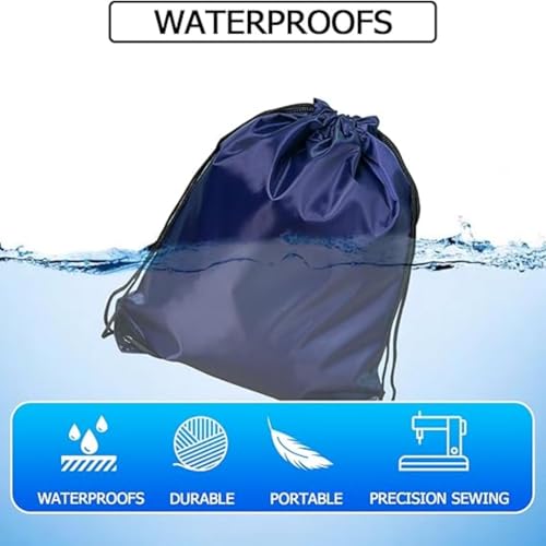 Drawstring Bags Sport Gym Cinch Bag Nylon String Bag for Women Men (Blue 4PCS)4