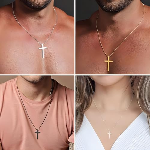 Image of Moon Bucks - Pendant for Boys Silver Pendants For Mens | Stainless Steel Lord Prayer Cross Pendant Necklace Chain for Men | Birthday Gift for Boys | Locket for man and boys | Chain For Men - Christmas Gift