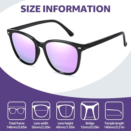 Image of Myiaur Polarized Sunglasses for Women, Square Mirrored Trendy Shades with UV Protection Reduce Glare Sun Glasses