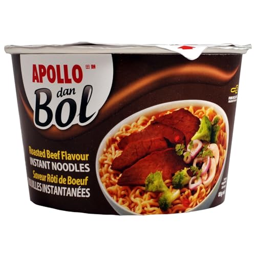Nouilles dan bol saveur bœuf rôti Ile Maurice APOLLO - le pot de 85g Lot De 6 - Par Lot