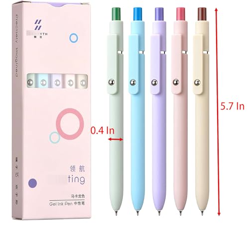 5 bolígrafos de secado rápido punta fina 0.5mm colores Macaron miniatura 3