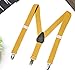 Buyless Fashion Adjustable Suspenders for Kids Toddlers Baby Elastic Solid Color 1 Inch - Y Back Design - 5102-Mustard-26