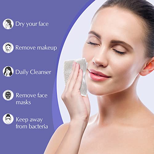 Disposable Face Towel Face Cloth for Washing,Newest Thicker Disposable Face Cleaning Towelettes for Women Soft Face Dry Wipes for Cleanser Office Travel Makeup Remove - Image 3
