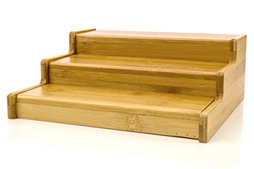 Expendable Spice Rack, Spice Shelf, Spice Storage Organizer 3 Tier Made Of Organice Bamboo By Intriom Bamboo Collection #TOP2
