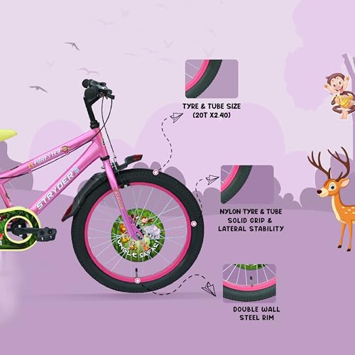 Image of Stryder Forester 20-Inch BMX Cycle for Kids | Sturdy Steel Frame | C Brakes | Rigid Suspension | Nylon Tyres | Suitable for Ages 7-13 Years | (Colour- Pink)