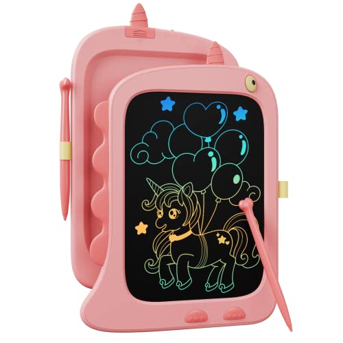 KOKODI Toddler Girl Toys for 3 4 5 6 7 8 Years Old, 8.5 Inch Colorful Drawing Board Educational Learning Girl Toys Age 4-5, Birthday Christmas Kids Unicorn Gifts