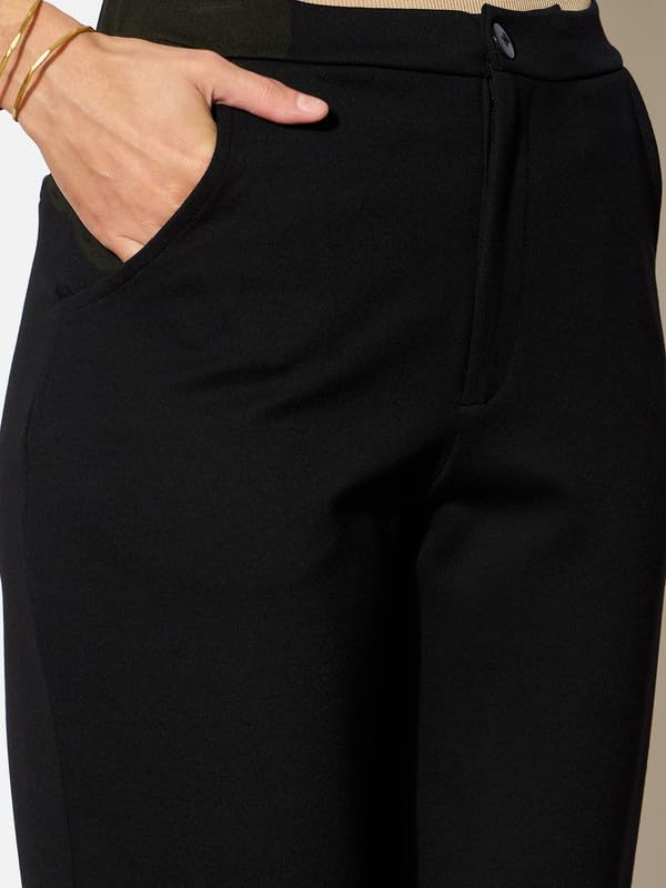 Image of Black 4-Way Stretch Tapered Pants