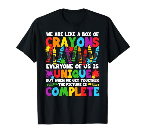 Funny Teacher We are Like A Box of Crayons Back to School T-Shirt