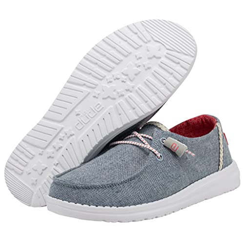 Image of HEYDUDE Women's Wendy Chambray | Women's Shoes | Women's Lace Up Loafers | Comfortable & Light-Weight