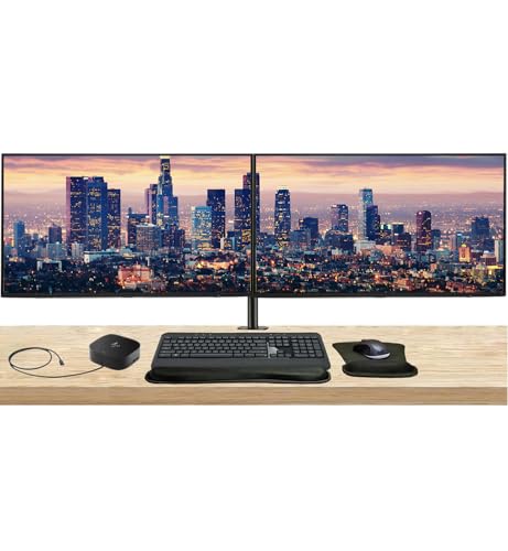 Image of HP Series 7 Pro 27-inch 727pk 4K UHD 2160p LCD HDR Monitor 2-Pack Bundled with Daisy Chain, Desk Mount Stand, USB-C Multiport G5 Dock, MK540 Wireless Keyboard & Mouse, Gel Mouse & Wrist Pad