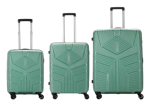 Image of VIP Aristocrat Slay 55, 66 & 75 Cm Polyproplyene Hard-Sided 4 Wheels Spinner Luggage Set of 3 Trolley Bags for Travel with Combination Lock| 5 Years Warranty (Green)