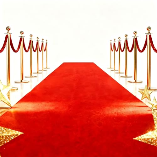 ZHENGDAOLE 3x10 ft Extra Thick Red Carpet Runner for Events &Party Festival Celebration Prom Proposal & Wedding Graduation Ceremony Award Ceremony VIP Reception Heavy-Duty Non-Slip TPR Rubber