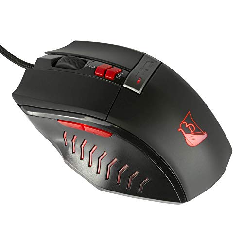 Ratón Gaming Konix Drakkar Runemaster EVO con cable USB de 1.8m negro y rojo para PC 2