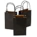 Road 5.25 x 3.25 x 8 Inches 50pcs Black Kraft Paper Bags with Handle, Shopping Bag, Retail bag, Craft Paper Bag, Merchandise Bag, Gift Bag, Party Bag