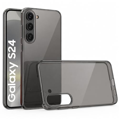 Image of VONZEE Compatible with Samsung Galaxy S24 5G Back Cover Case Clear,[ Anti Yellow ][Military Grade Protection] Hard PC Back Cover Transparent-Black