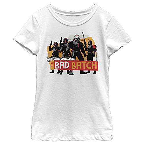 T-Shirt Star Wars Bad Batch Blanc Vêtement Enfant Imprimé pour Filles