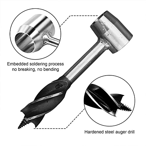 Manual Auger Drill, Wood Auger Drill Bit Set, Survival Settlers Tool, Hand Auger Wrench Bushcraft Gear Tools Multitool for Outdoor/Camping/Peg Hole Maker (Black) - Image 4