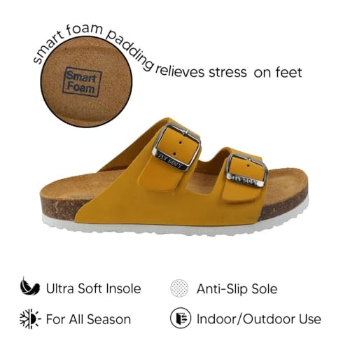 Image of Kids' 100% Genuine Leather Sandals - Comfortable Smart Foam Footbed, Adjustable Straps, Durable Non-Slip Sole and Stylish