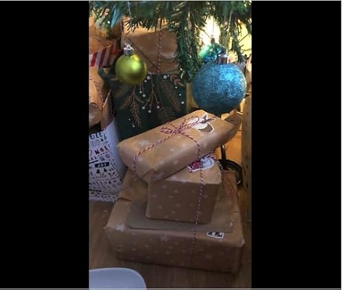 15m Roll of Kraft White Star Wrapping Paper Roll,100% Recyclable ECO Gift For Birthday Present Party Christmas Decorations(15m x 43cm) - Image 6
