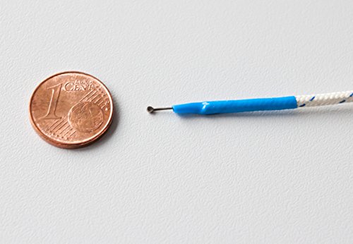 PeakTech Thermoelement/ Temperaturfühler mit 4mm Bananenstecker für Multimeter und Thermometer; -40 °C bis 204 °C; Typ K; 1M Gesamtlänge bei 2mm Durchmesser - mit 1mm Messperle, 1 Stück, TF-56