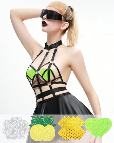 Image of CICKEE Nipple Pasties Black 9 Pairs Rave Pack Nipple Covers Stickers for Rave, Music Festivals, Beach or Daily Wear