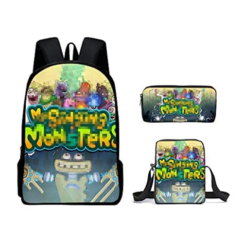 LBYSW Monsters Backpack 3Pcs Set - Perfect for Casual Daypacks (2 3pcs)