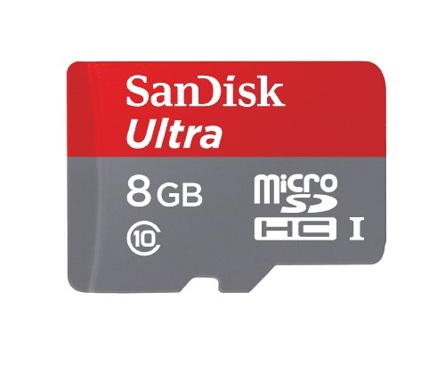 SanDisk Ultra Imaging Scheda di Memoria MicroSDHC da 8 GB, 48MB/s, Classe 10, con Adattatore SD, Grigio/Rosso