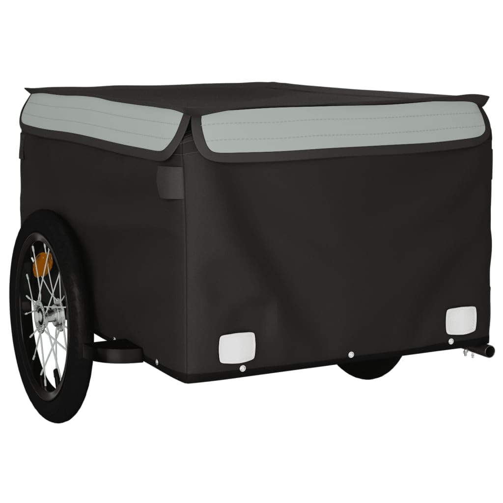Fahrradanhänger Schwarz und Grau 45 kg Eisen, Fahrrad Anhänger, Lastenanhänger, Handwagen, Fahrrad-lastenanhänger, Lastenfahrrad - 94084