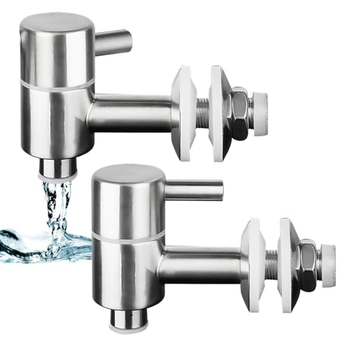 Sporgo 2 Stück Edelstahl Getränkespender Zapfhahn: Ersatzzapfhahn für Getränkespender, Bierzapfhahn Wasserspender Ersatzzapfen, Getränkespender Zapfhahn für Wein Bier Saft Kaffee (16mm) - B