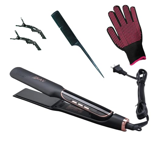 Gemma Gloom Black Ceramic Coated Hair Straightener, 1 3/4