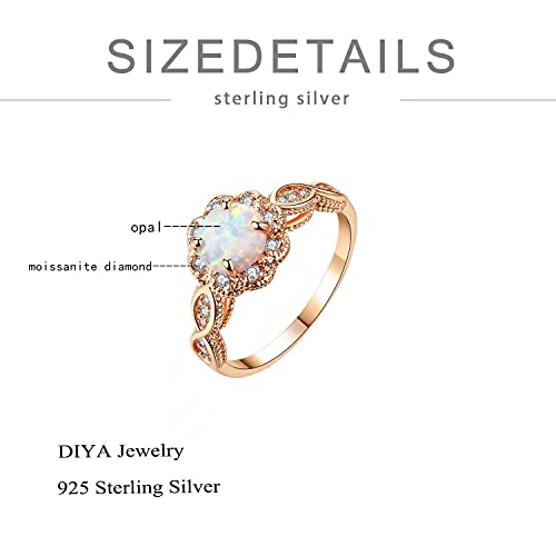 Diya Anniversary Engagement Promise Wedding Rings Sterling Silver Opal Infinity Rinsg Rose Gold Christmas Jewelry Gifts For Women Wife Her #TOP2