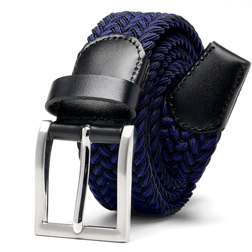 Image of Men's Stretch Braided Elastic Woven Canvas Golf Belt, multicolor,1 3 /8 inch