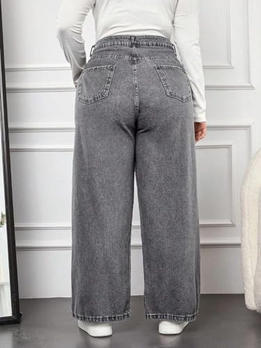 Image of KOTTY Women's Plus Size Straight Fit Denim Jeans with Comfortable Waist and Denim Fabric