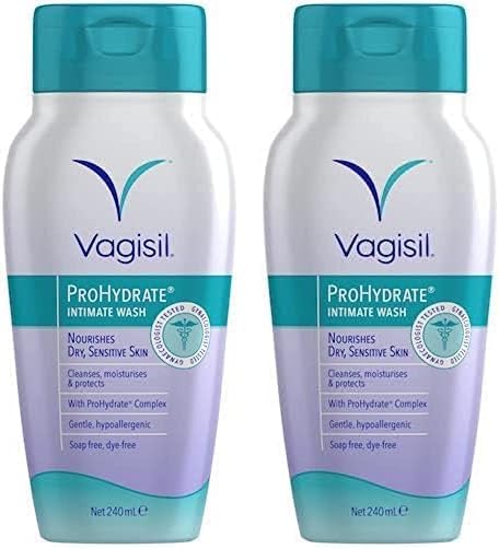 ProHydrate Intimate Wash for Daily Feminine Hygiene for Dry & Sensitive Skin with Hyaluronic Acid, Cleanses, Moisturises & Protects, 240 ml (Pack of 2)